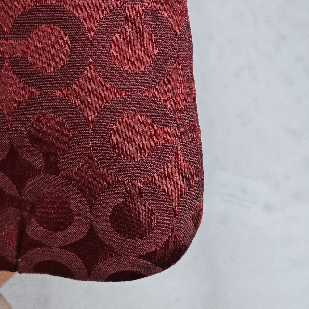Coach Brooke Pleated Crossbody/Shoulder Bag Maroon Red - Picture 5 of 14